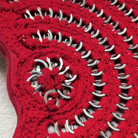 Handmade bag with crochet weaving technique.   New - Picture 5 of 11